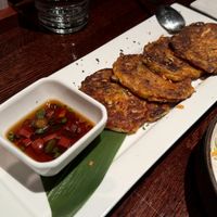 Kimchi pancakes  at Franchia Vegan Cafe in New York City