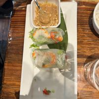 Summer rolls! First time trying shrimp  at Franchia Vegan Cafe in New York City