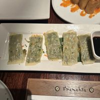 Steamed Veggie Dumpling - very good!    at Franchia Vegan Cafe in New York City