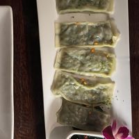 Steamed japchae dumplings   at Franchia Vegan Cafe in New York City