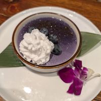 Ube creme brulee at Franchia Vegan Cafe in New York City
