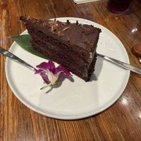 Chocolate fudge cake  at Franchia Vegan Cafe in New York City