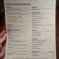 Beverage menu  at Franchia Vegan Cafe in New York City