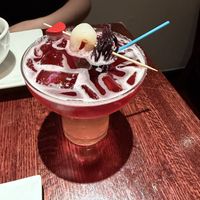 Lychee Hibiscus Spritz mocktail  at Franchia Vegan Cafe in New York City