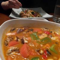 Coconut Tom Yum Noodles at Franchia Vegan Cafe in New York City