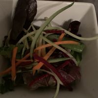 Pumpkin noodle salad at Franchia Vegan Cafe in New York City