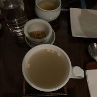 Top: tangerine tea, Bottom: ginger tea at Franchia Vegan Cafe in New York City