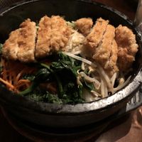 "Beef" stone pot  at Franchia Vegan Cafe in New York City