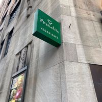 sign at Franchia Vegan Cafe in New York City