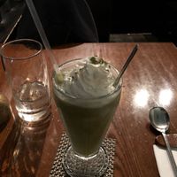 Matcha drink at Franchia Vegan Cafe in New York City