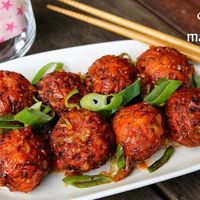 Veg Manchurian Indian Chinese dish a famous in all over the world . at Barbecue Palace Indian in Cuenca