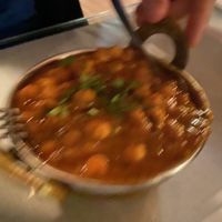 A blurry image of the Chana masala  at Tandoor Palace  in Tannersville