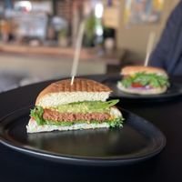 Vegan burger with avocado   at Maloca Coffee & Food in Bodo