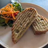 Grilled cheese sandwich with green pesto at Maloca Coffee & Food in Bodo
