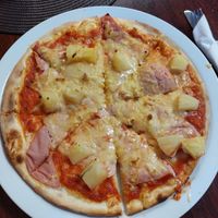 "Pizza Hawaii" with ham & pineapple (9€) at Star Kebap Haus in Fulda