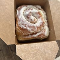 Cinnamon roll  at Wandering Goat Coffee Co. in Eugene