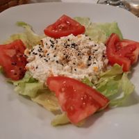 Menu of the day / weekends / dinner / starter / tofu salad at Loving Hut in Madrid