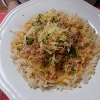 Mac and cheese at Loving Hut in Madrid