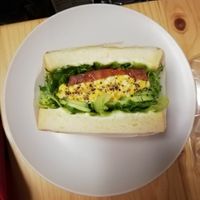 Vegan "egg" sandwich at Marbre Vegan in Tokyo