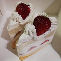 Strawberry short cake!! at Marbre Vegan in Tokyo