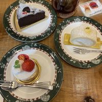 Chocolate cake, lemon roll cake, Strawberry cake  at Marbre Vegan in Tokyo