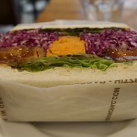 Karage sandwhich yummmm  at Marbre Vegan in Tokyo