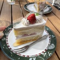 Strawberry cream cake  at Marbre Vegan in Tokyo