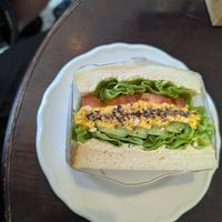 'Egg' salad sandwich at Marbre Vegan in Tokyo