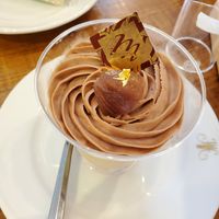 Chestnut pudding at Marbre Vegan in Tokyo