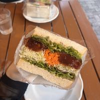 chicken cutlet sandwich  at Marbre Vegan in Tokyo