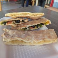The mixed vegetables and the potato pastry at Yummy bite - لقمة هنية in Wadi Musa