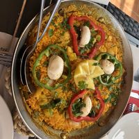 Vegan paella with no peas, olives, peppers nor aubergines   at Alfonso in Tenerife