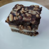 Vegan snickers cake at Paradise Food in Skopje
