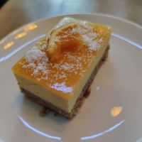 Vegan orange cheesecake at Paradise Food in Skopje