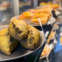 Lentil carrot curry samosas   at Paradise Food in Skopje
