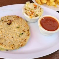 Vegan zuchini & cheez pupusa at Tias in St George