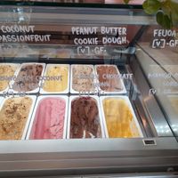 The vegan end of the cabinet at Duck Island Ice Cream in Auckland