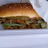 Falafel waffle hotdog at Ponchy - Sonntagstraße in Berlin