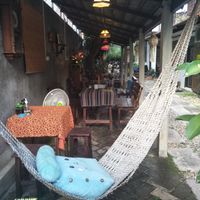 Seating area at Vegan Society in Chiang Mai