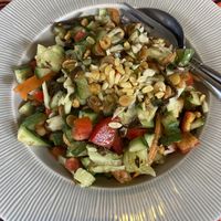 tea leaf salad. yummy!  at Vegan Society in Chiang Mai