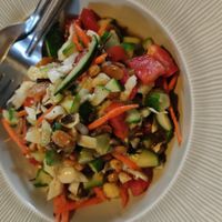 Burmese tea leaf salas at Vegan Society in Chiang Mai