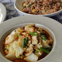 Kimchi tofu at Vegan Society in Chiang Mai