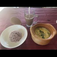 Yellow curry with rice  at Vegan Society in Chiang Mai