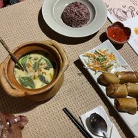 Red Curry und spring Rolls  at Vegan Society in Chiang Mai