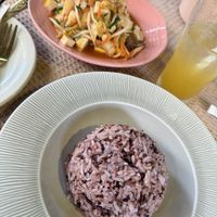 Tofu wirh Kimchi and Rice  at Vegan Society in Chiang Mai