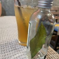 Mit Blatt in der Flasche😄  at Vegan Society in Chiang Mai