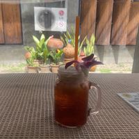 Thai tea with coconut milkk  at Vegan Society in Chiang Mai