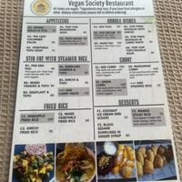 Menú  at Vegan Society in Chiang Mai