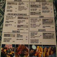 menu at Vegan Society in Chiang Mai