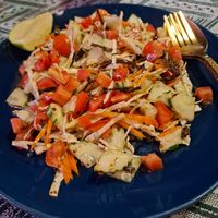 Tea leaf salad at Vegan Society in Chiang Mai